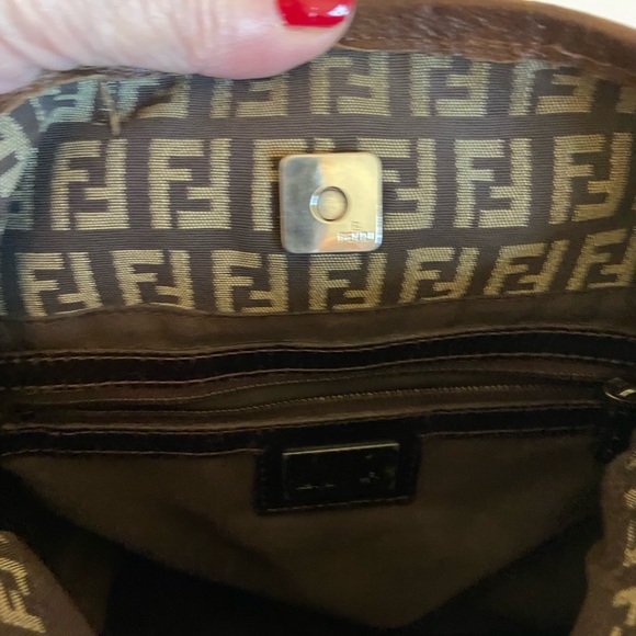 Fendi GUC Zucca Canvas Shoulder/Crossbody Bag w/Leather Trim - Picture 7 of 13